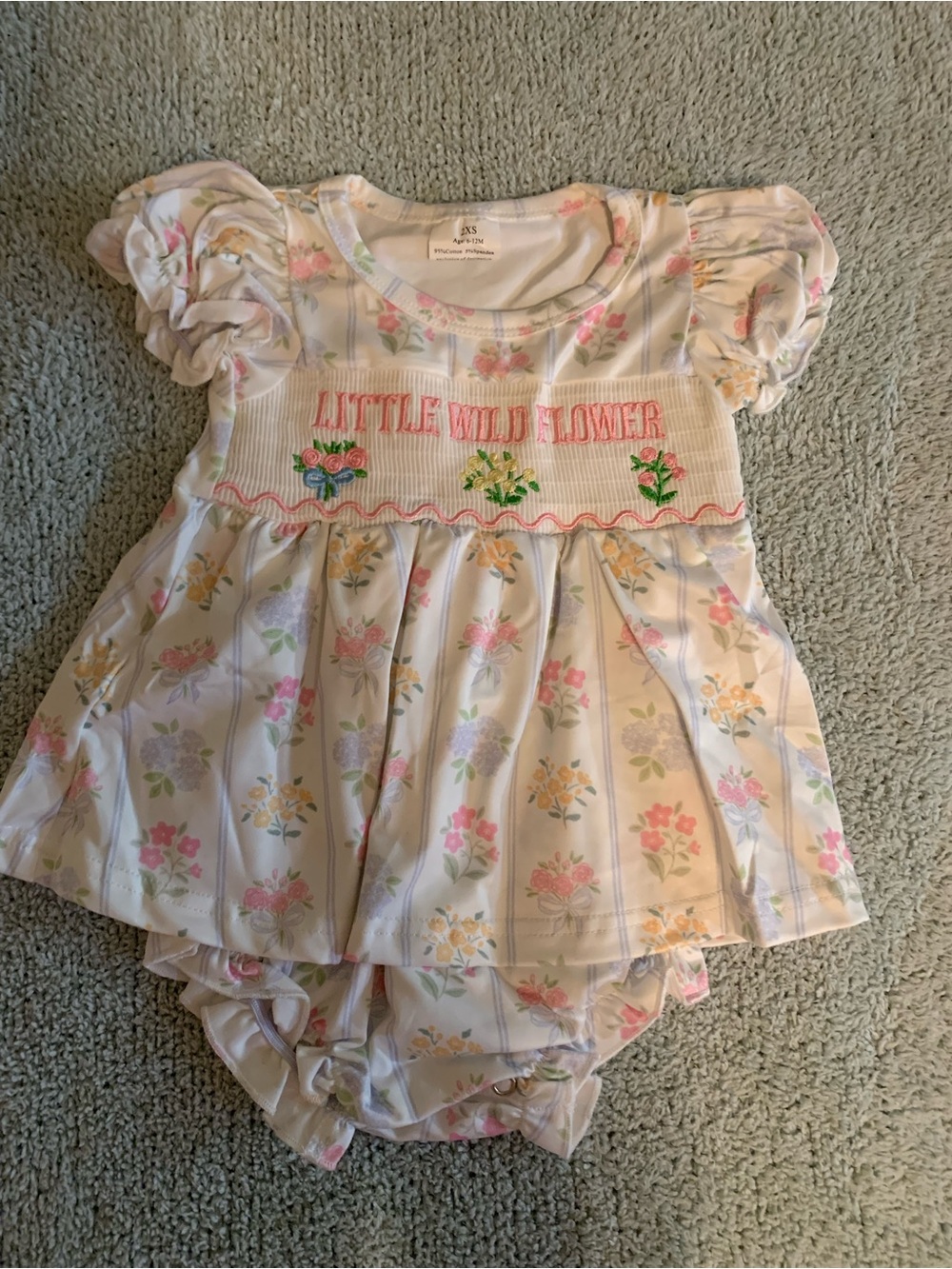 Little Wild Flower Floral Baby Dress Set - Pink & Yellow